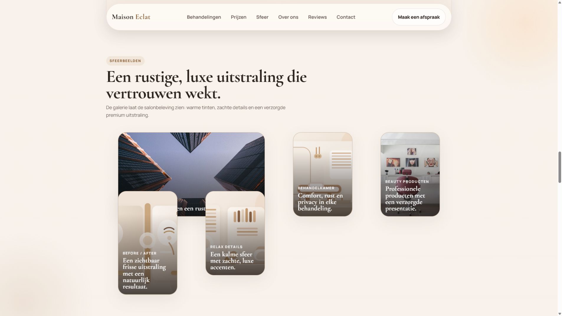 Voorbeeldwebsite Maison Éclat