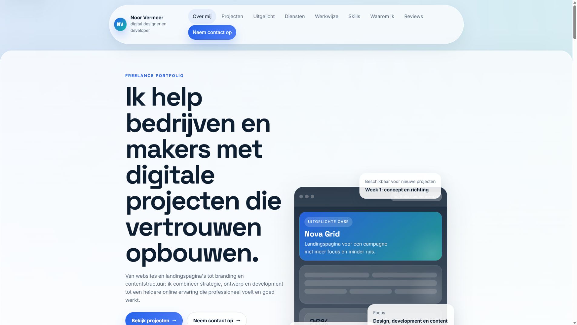 Persoonlijk portfolio Noor Vermeer